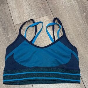 Athletic Works Light Blue and Navy Strappy Sports Bra SM366